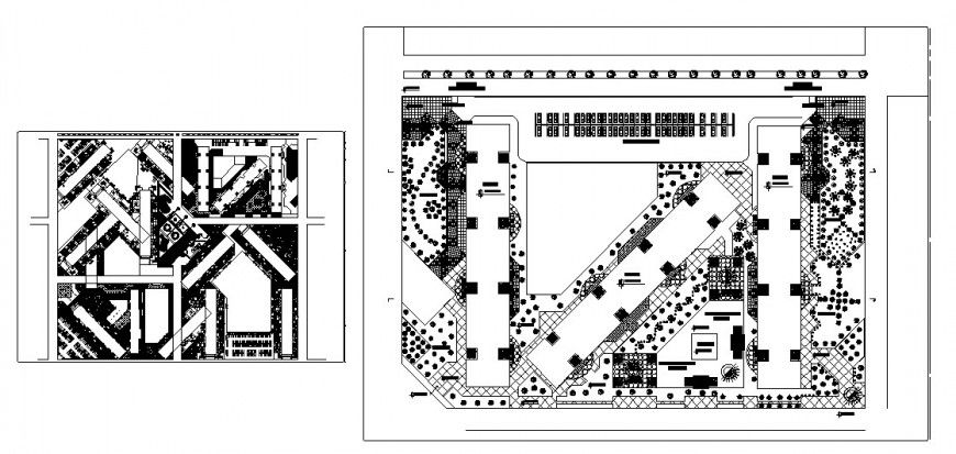 Residential multifamily apartment building distribution layout plan cad drawing details dwg file