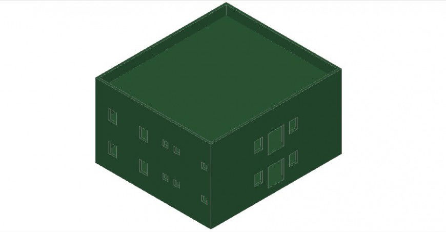 Residential one family house model 3d drawing details dwg file