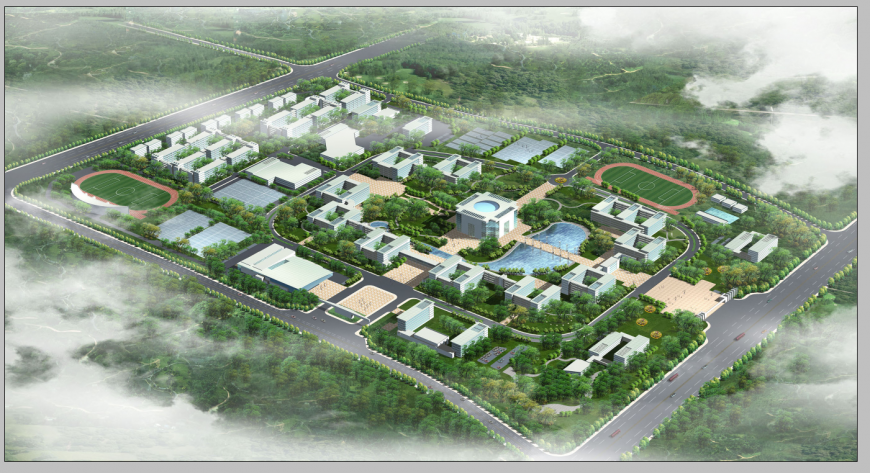 Residential posh area detail 3d model Photo shop file