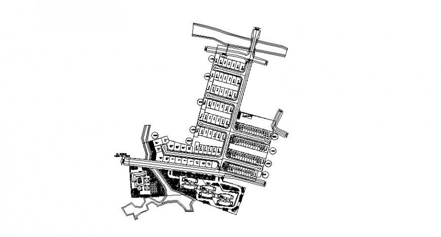 Residential town house site plan and plotting cad drawing details dwg file