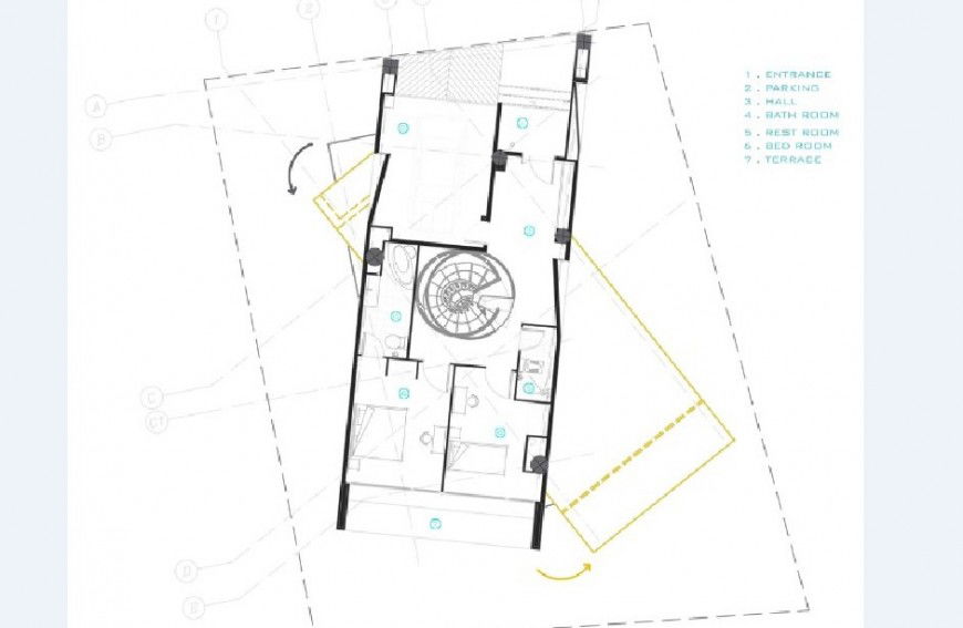 Residential two bedroom house layout plan cad drawing details jpg file