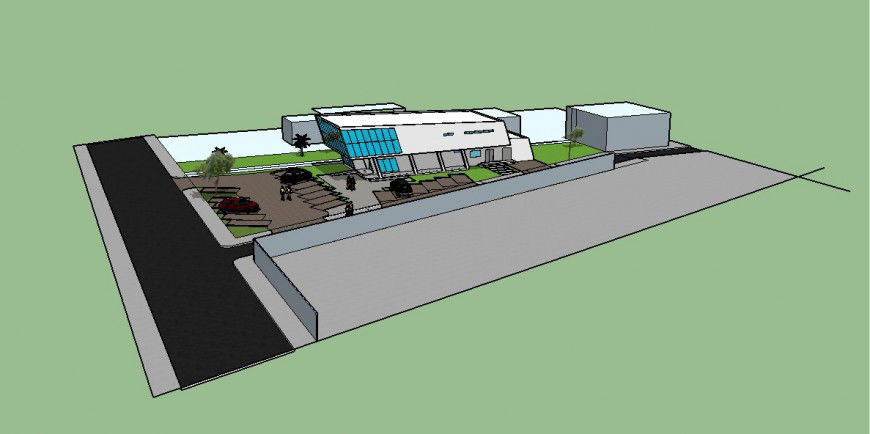 Residential villa building 3d model cad drawing details skp file