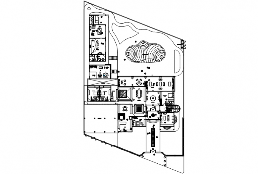 Residential villa distribution plan cad drawing details dwg file