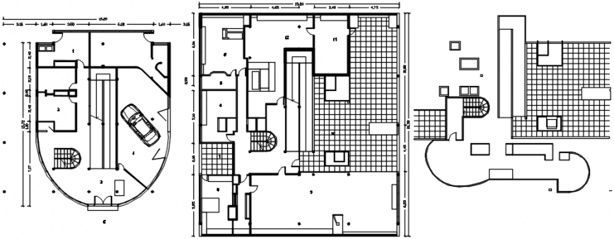 Residential villa floor plan and structure drawing details dwg file