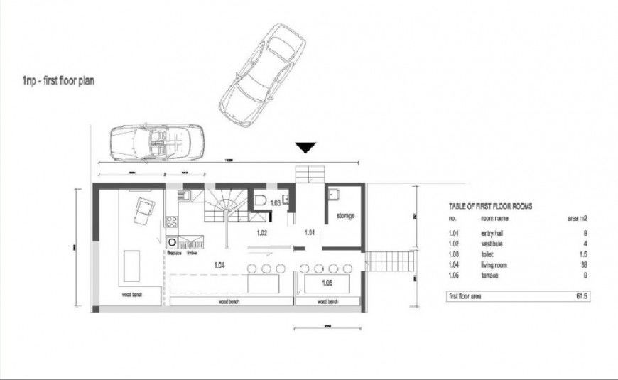 Residential wood house architecture layout plan jpg file