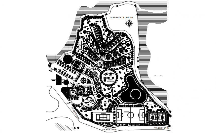 Resort complete over view top plan