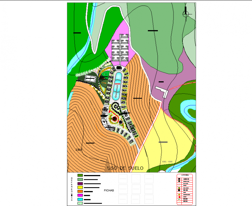 Resort plan detail dwg file.