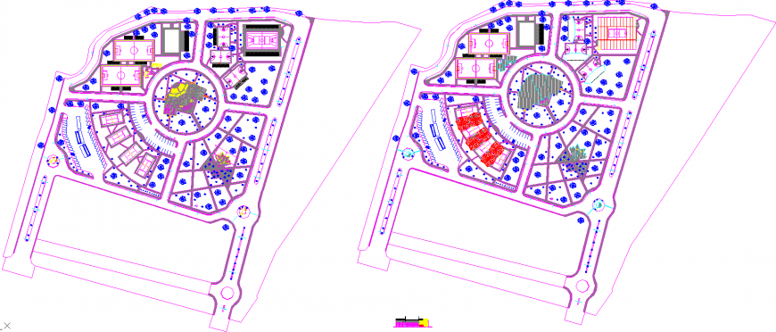 Resort plan with detail dwg file.