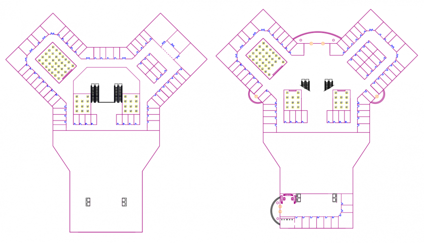 Restaurant Architectural Design Lay-out detail in DWG file