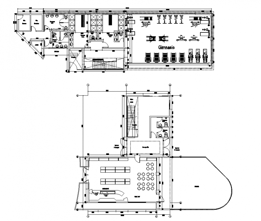 Restaurant area with Jim design dwg file