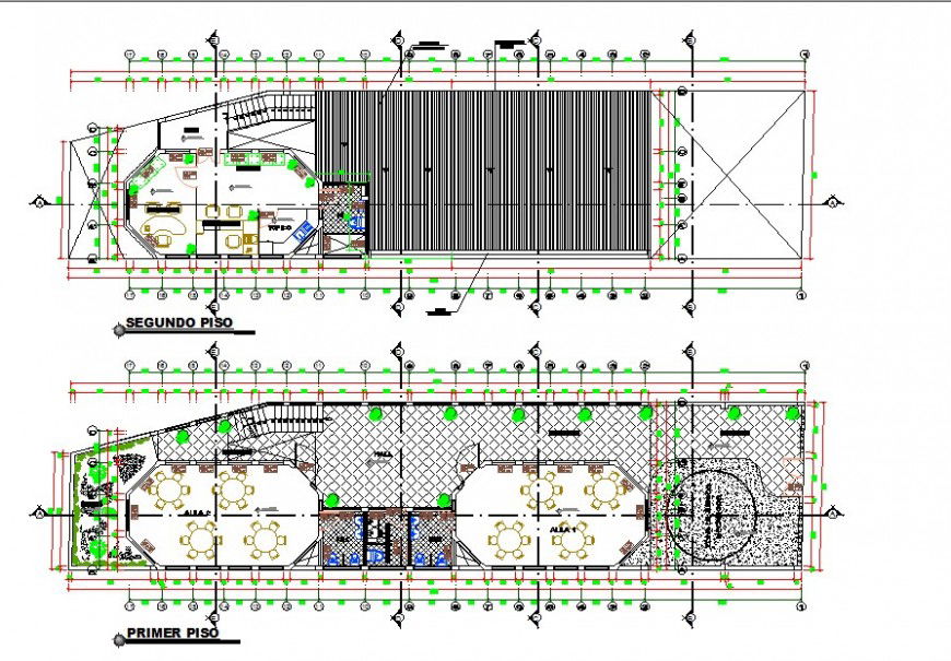 Restaurant building plan 2d view CAD structural block layout file in autocad format