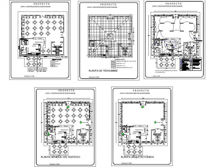Restaurant building plan and electrical fittings detail 2d view CAD block autocad file