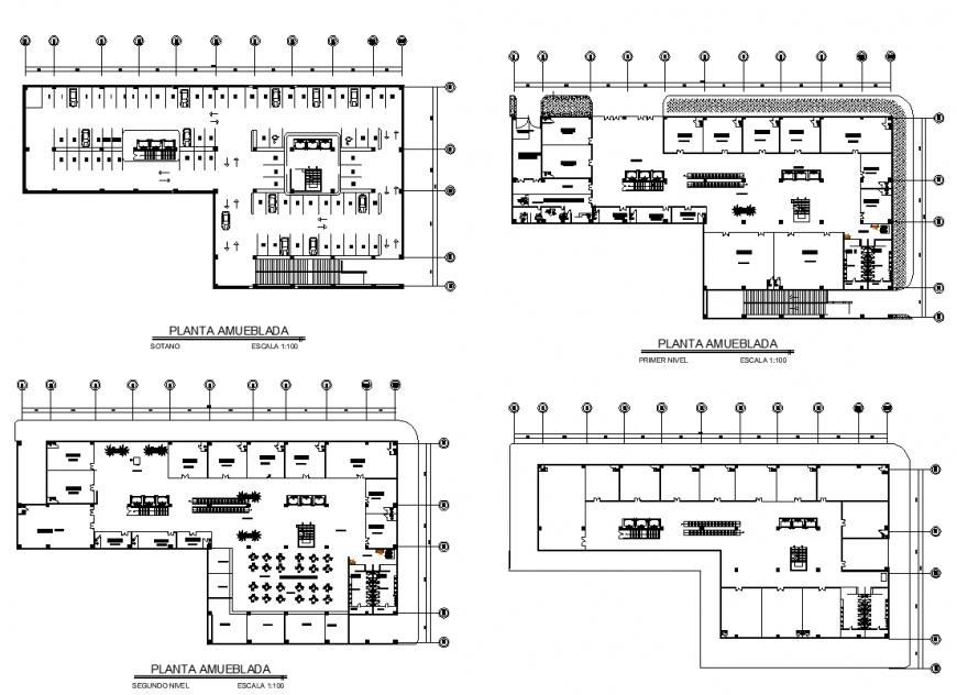 Restaurant building structure detail 2d view layout plan
