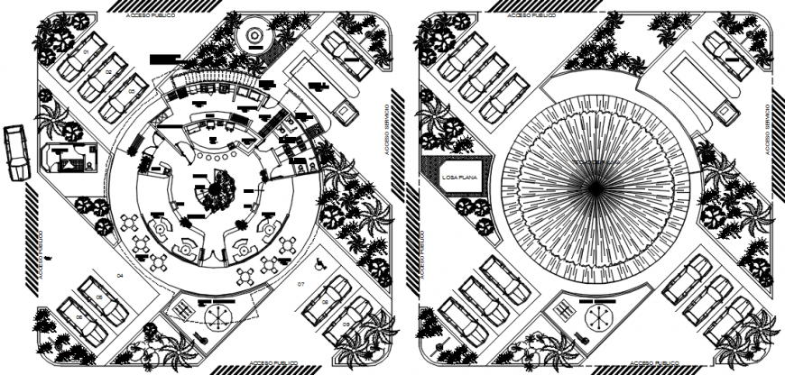 Restaurant building units drawings 2d view CAD plan in dwg file