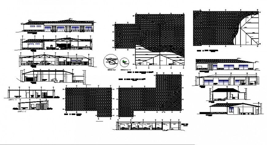 Restaurant detail elevation and section drawing 2d view autocad file
