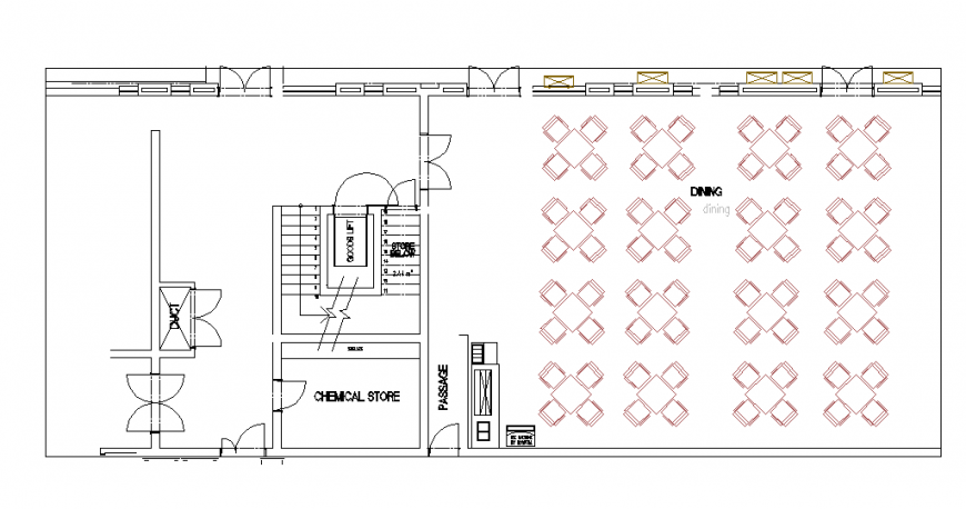 Restaurant Dinning Area Lay-out Plan Detail