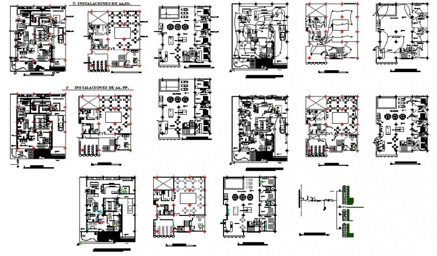 Restaurant electrical layout detail drawing in AutoCAD file.