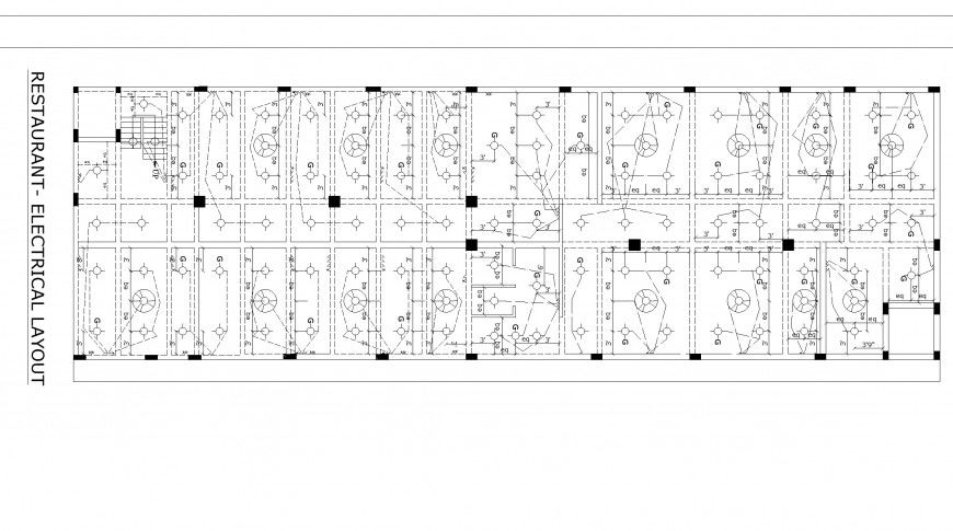 Restaurant electrical layout plan detail dwg file