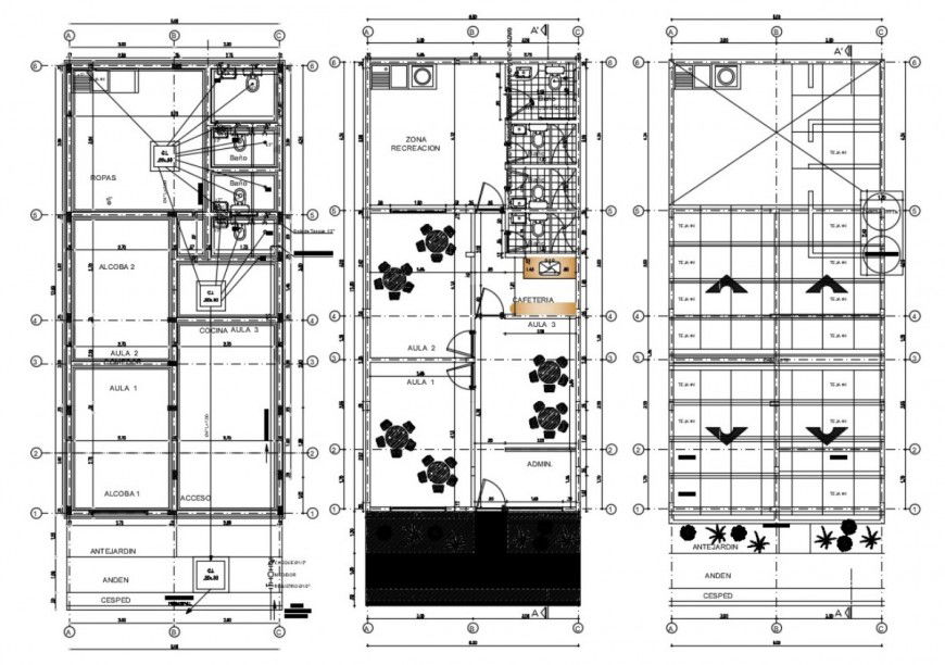 restaurant floor detail autocad file
