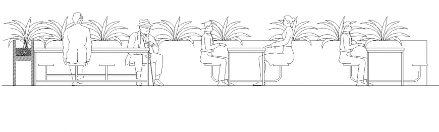 Restaurant interior elevation CAD structure layout autocad file