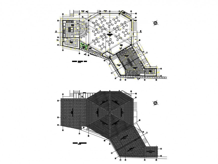 Restaurant layout plan and cover plan cad drawing details dwg file