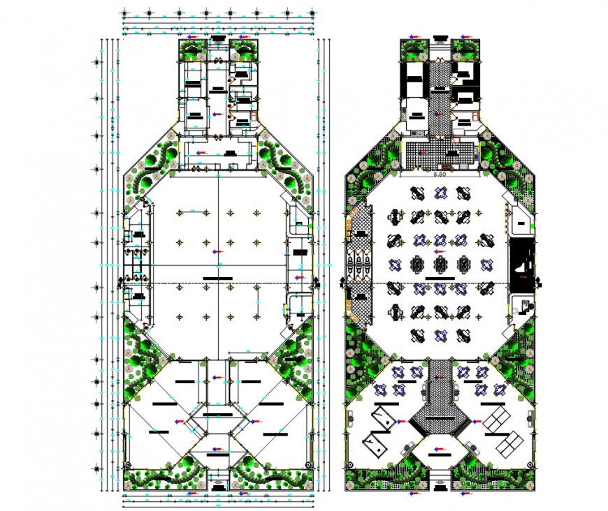 restaurant layout plan cad file