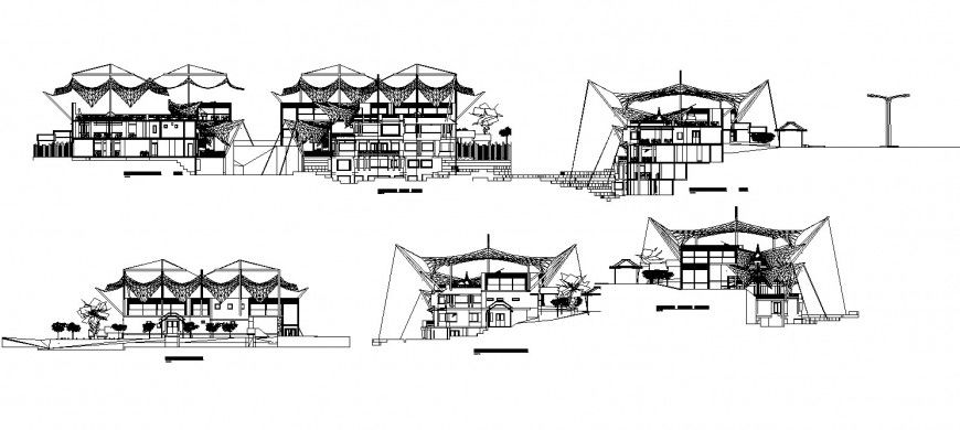Restaurant Maracay cut elevation detail drawing in dwg AutoCAD file.