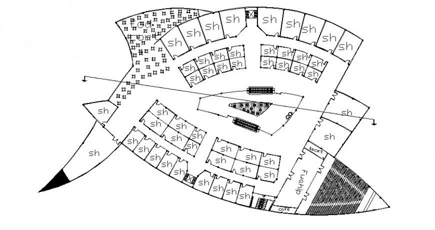 Restaurant of hotel building architecture layout plan cad drawing details dwg file