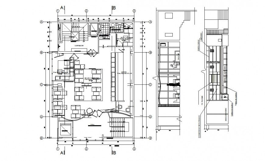 Restaurant of luxuries hotel layout plan cad drawing details dwg file