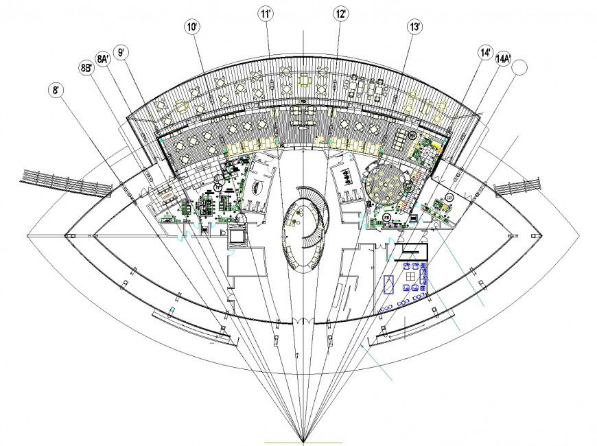 Restaurant planning autocad file