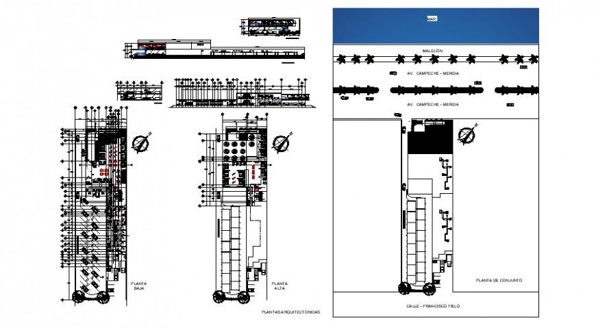 Restaurant project elevation, section, plan and structure details dwg file