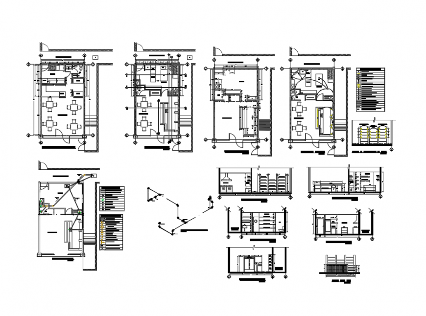 Restaurant remodeling plan cad drawing details dwg file
