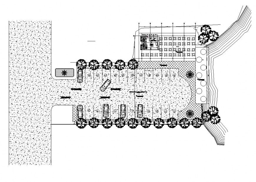 Restaurant structure detail plan 2d view CAD construction layout file in dwg format