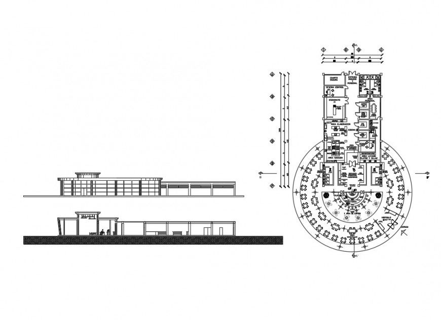 Restaurant Bar and Club Elevation Plan in DWG File
