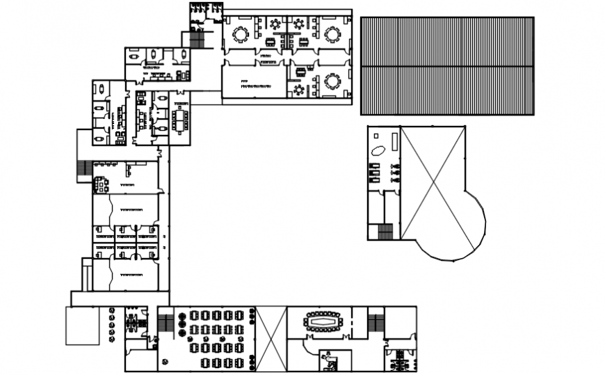 Restaurant with fun center first floor distribution plan cad drawing details dwg file