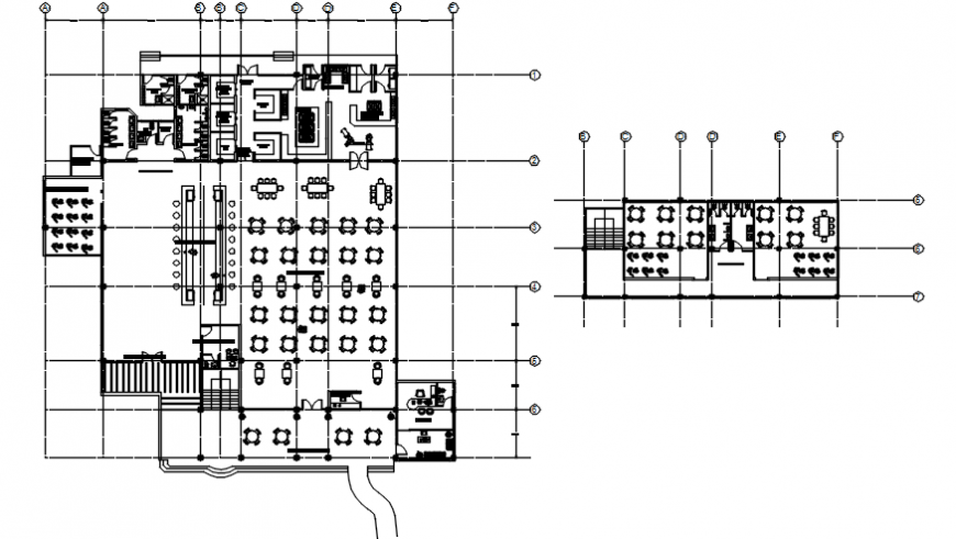 Restaurant with lounge bar distribution plan cad drawing details dwg file