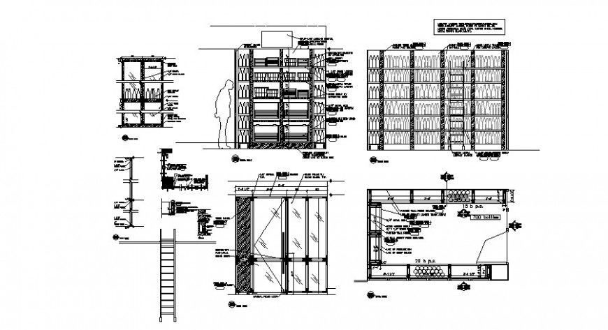 Restaurant wooden bar bottle cabinet architecture details dwg file