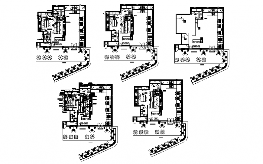 Restaurant working plan detail dwg file