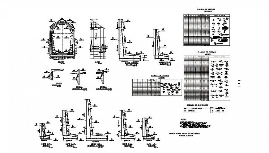 Retaining wall and door elevation layout file