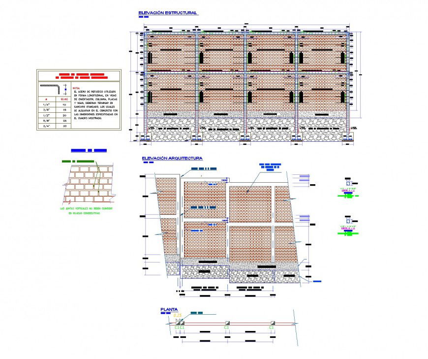 Retaining wall brick wall plan layout file