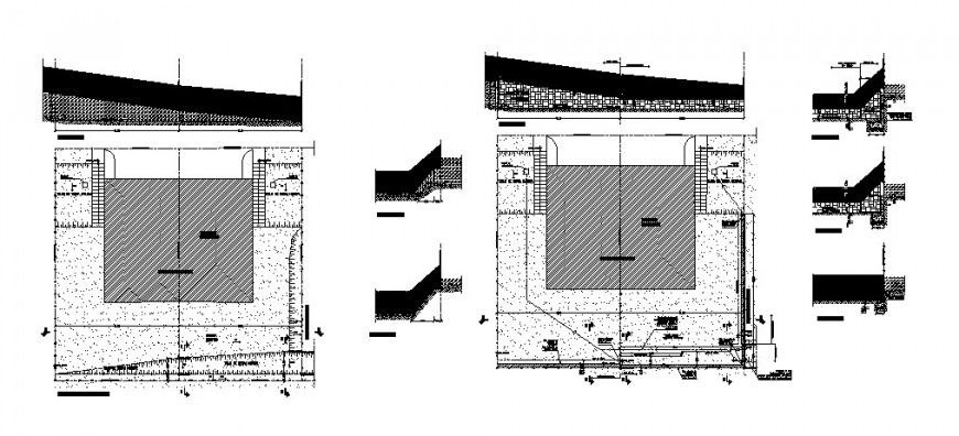 Retaining wall detail plan 2d drawing autocad file