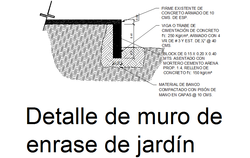 Retaining wall details of garden leveling cad structure details dwg file