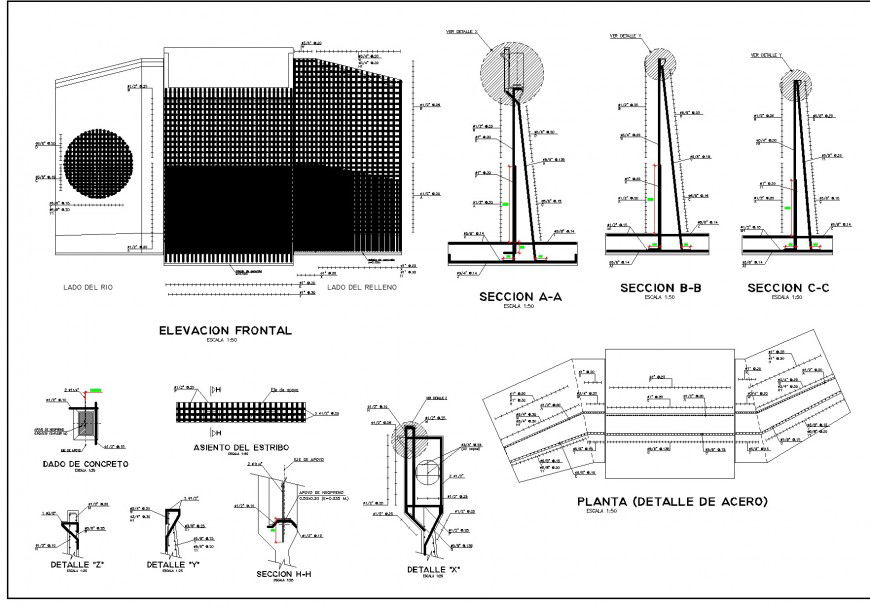 Retaining wall with Backfill detail