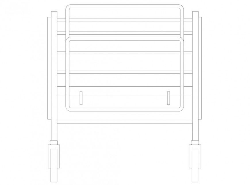 Revolving chair front elevation cad block details dwg file