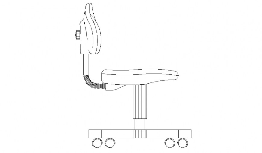 Revolving chair side elevation cad block details dwg file