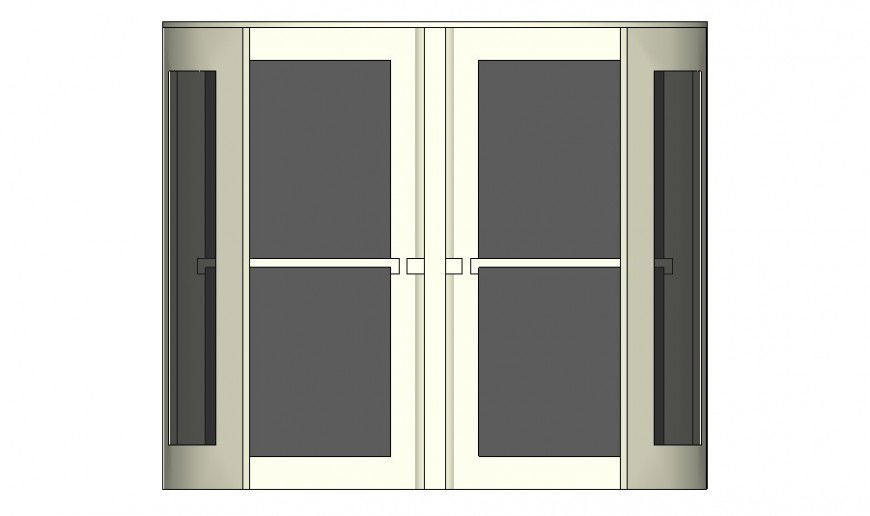 Revolving glass door elevation in sketch up software