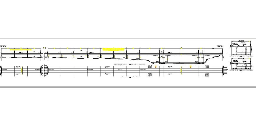 Rigid frame bridge detail 2d view CAD construction unit block layout file in autocad format