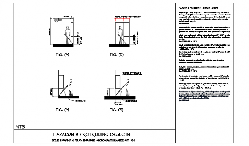 Risky & protruding object plan and section design drawing