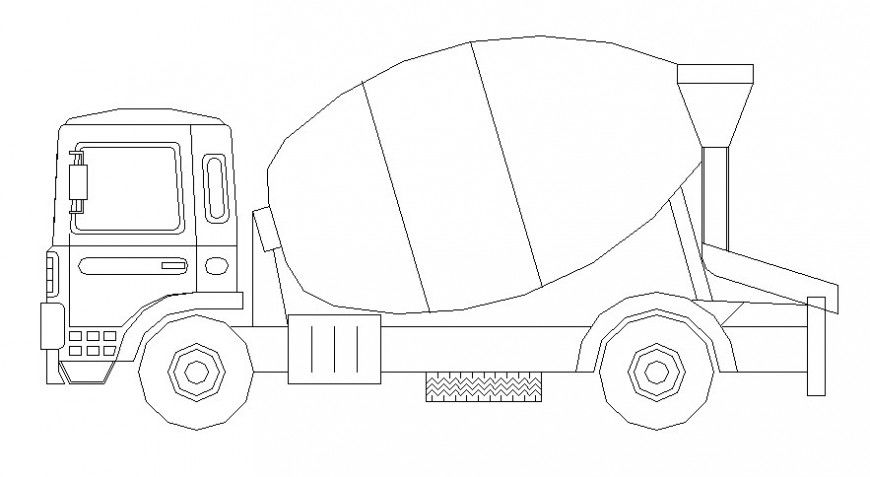 RMC truck drawing elevation 2d view in autocad software