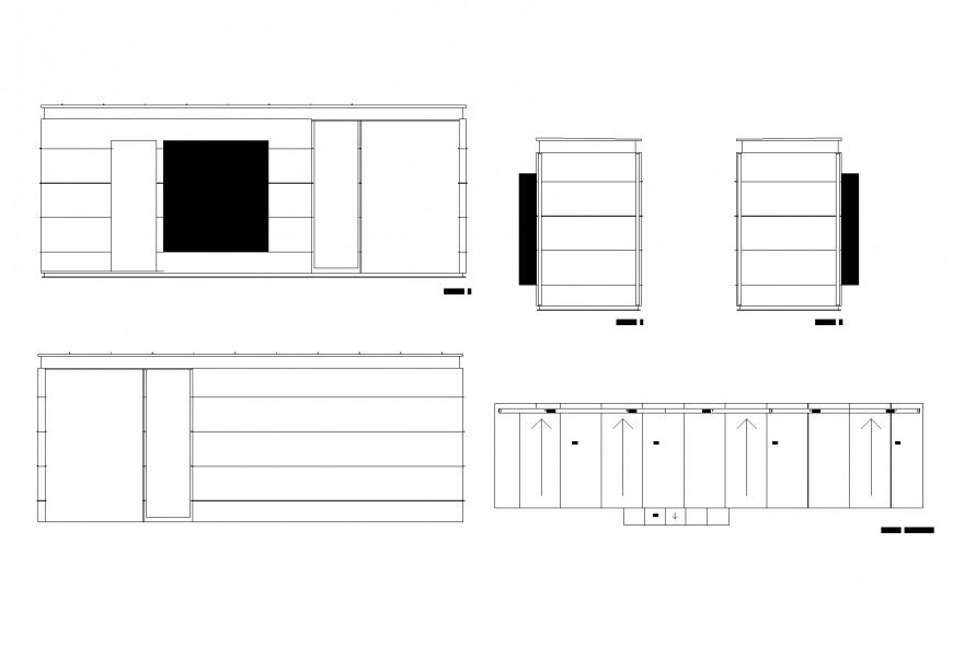 Road and house elevation plan autocad file